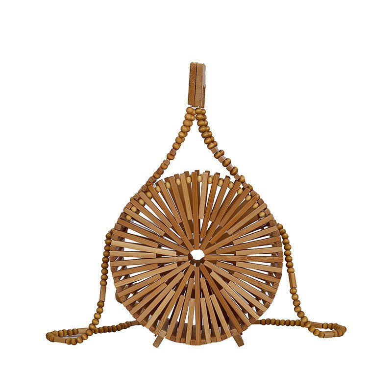 Bamboo Woven Bag Rattan Creative Beach Handbag Women - Topezmart
