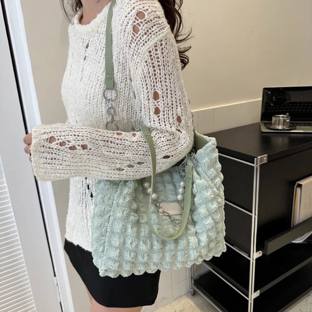 Bubble Textured Tote Bag - Topezmart