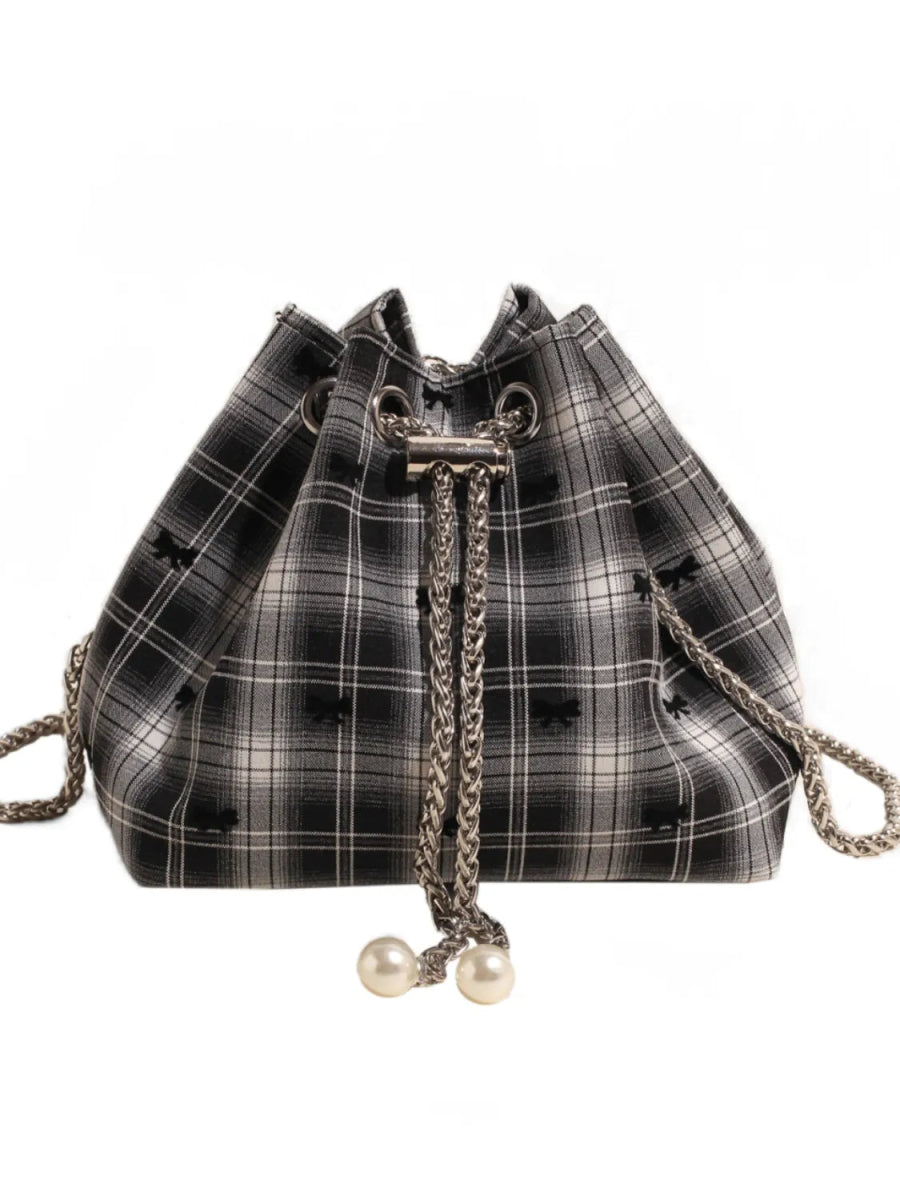 Chain Drawstring Bucket Bag - Topezmart