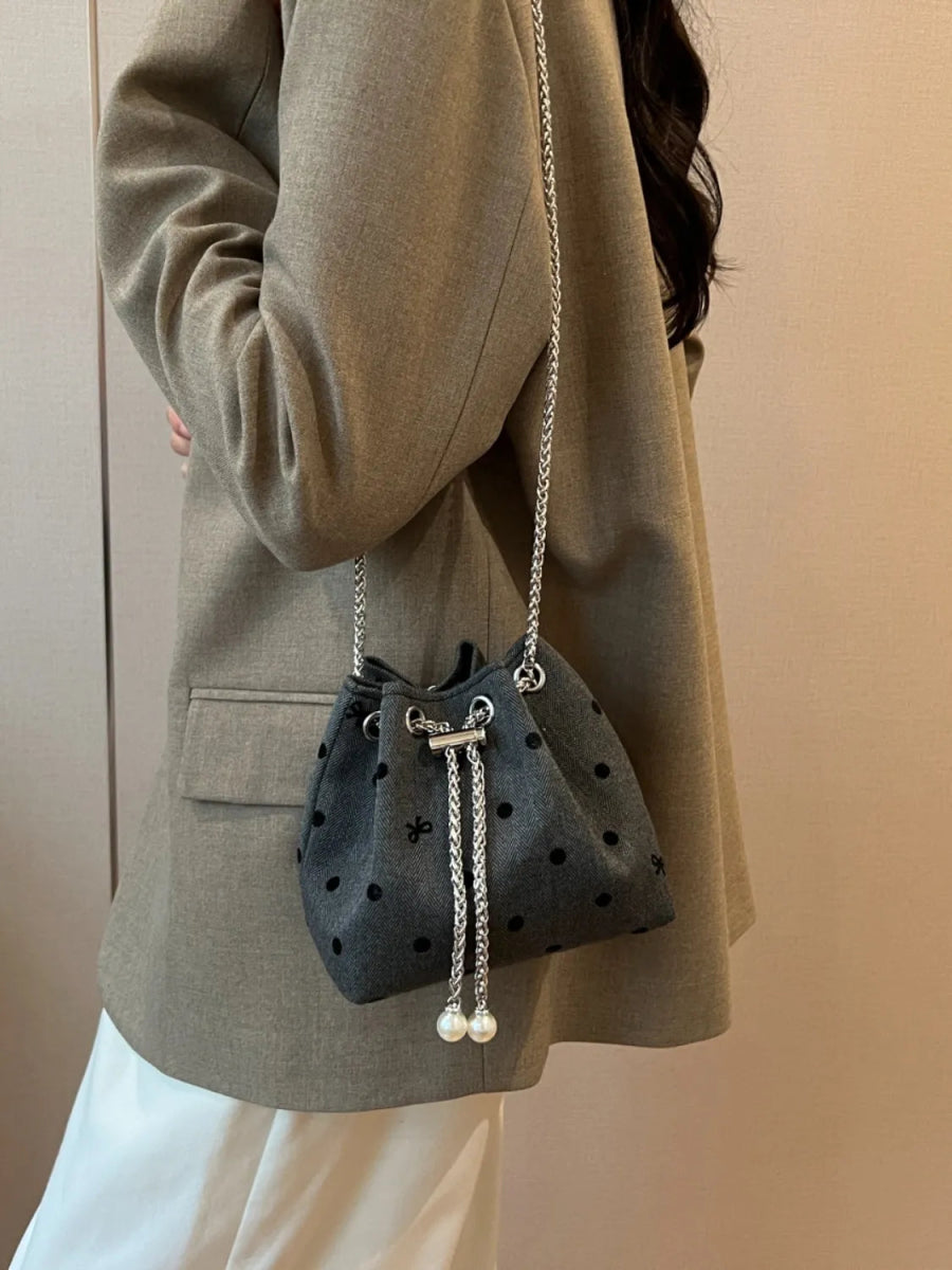 Chain Drawstring Bucket Bag - Topezmart