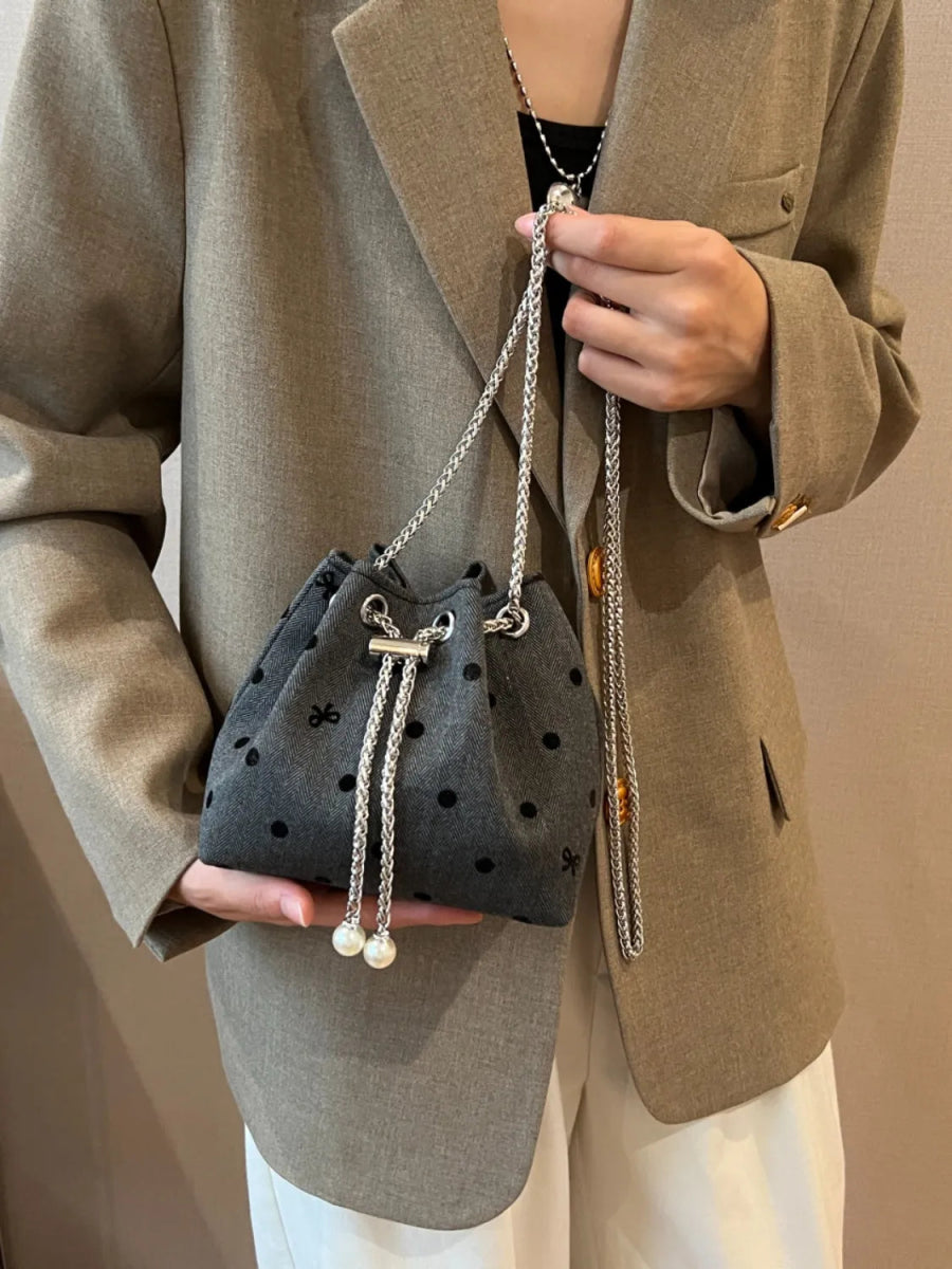 Chain Drawstring Bucket Bag - Topezmart