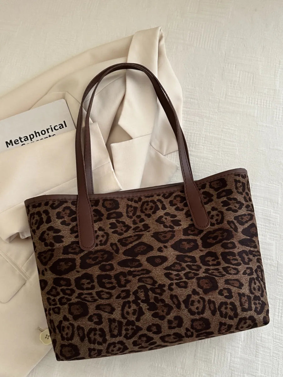 Leopard Polyester Tote Bag - Topezmart