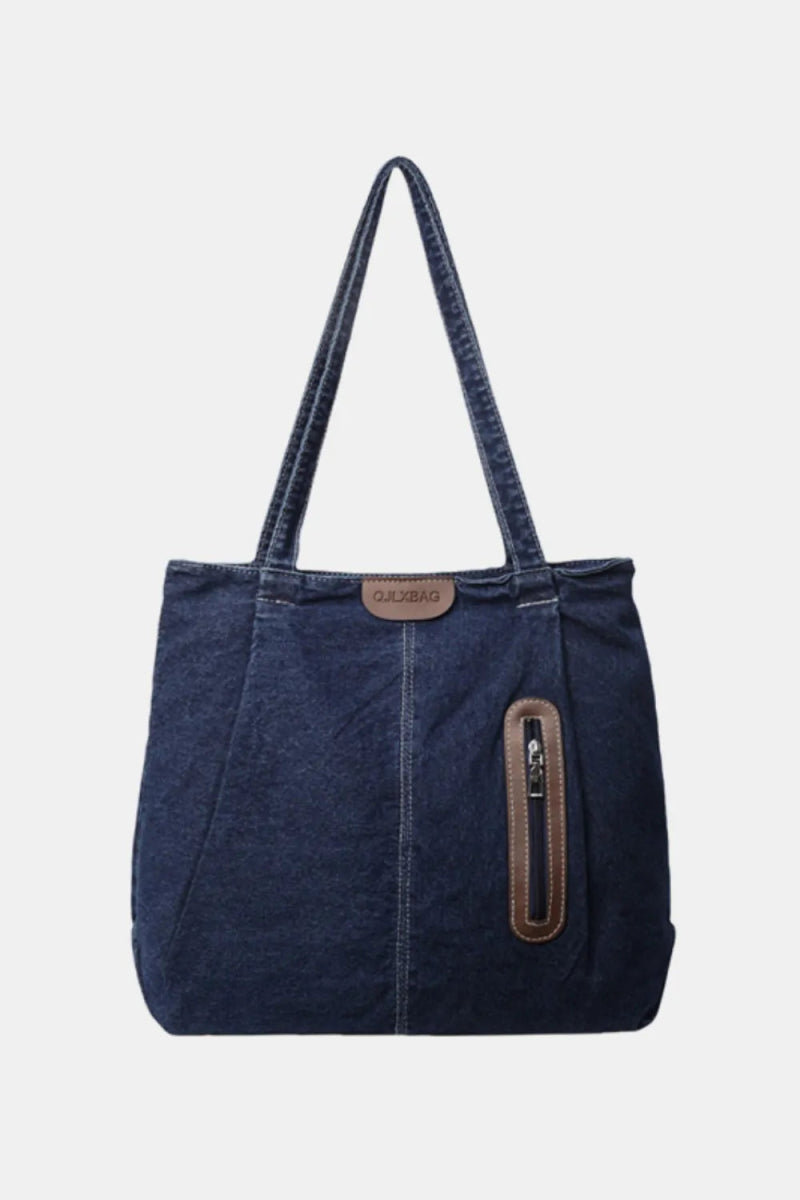 Medium Denim Tote Bag - Topezmart