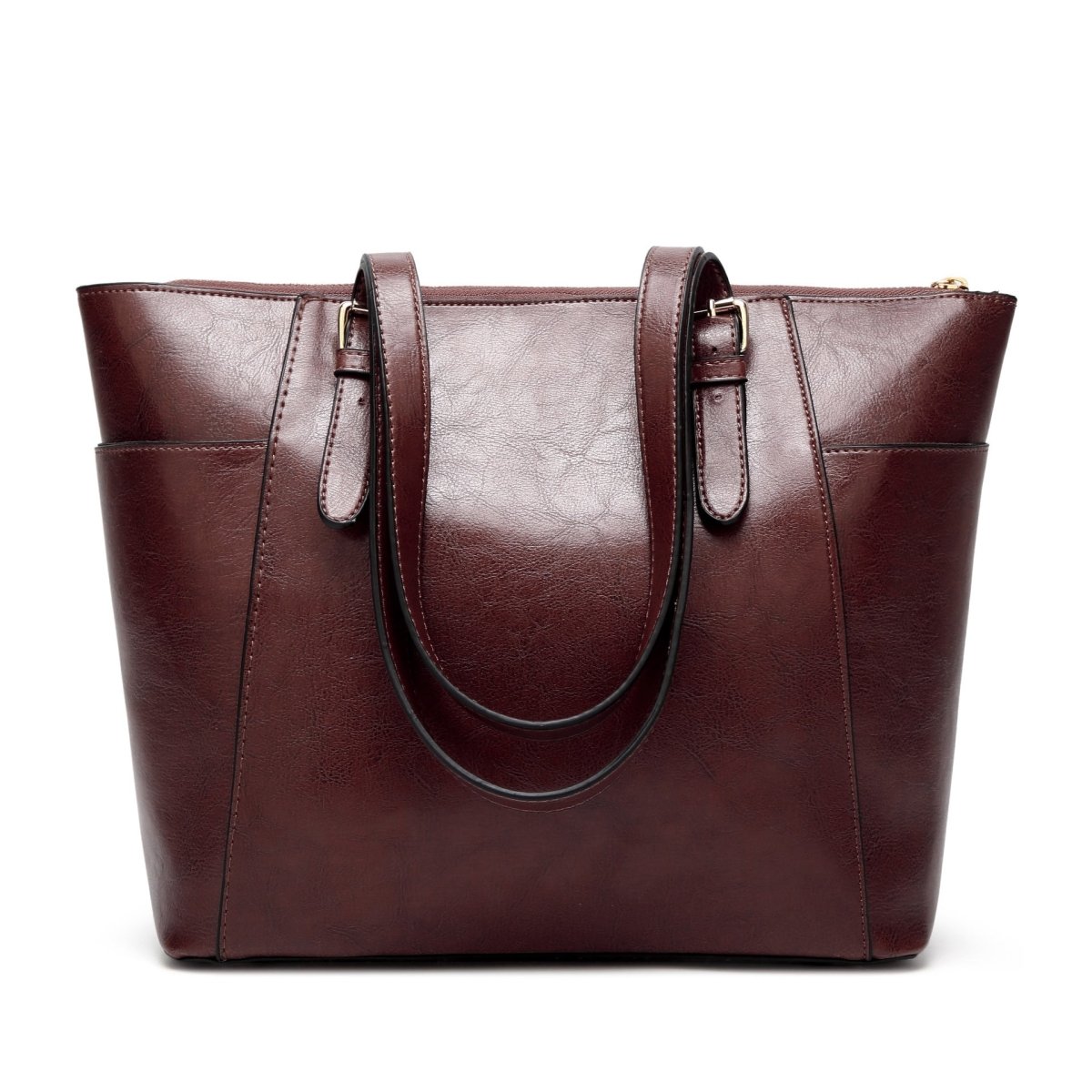 Oil Wax Leather Women Handbag Large Capacity Tote Bag - Topezmart