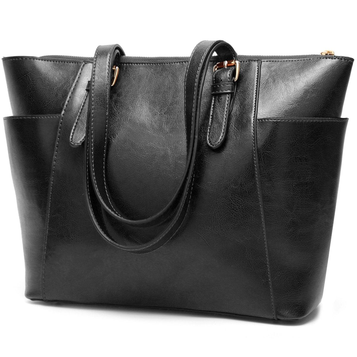 Oil Wax Leather Women Handbag Large Capacity Tote Bag - Topezmart