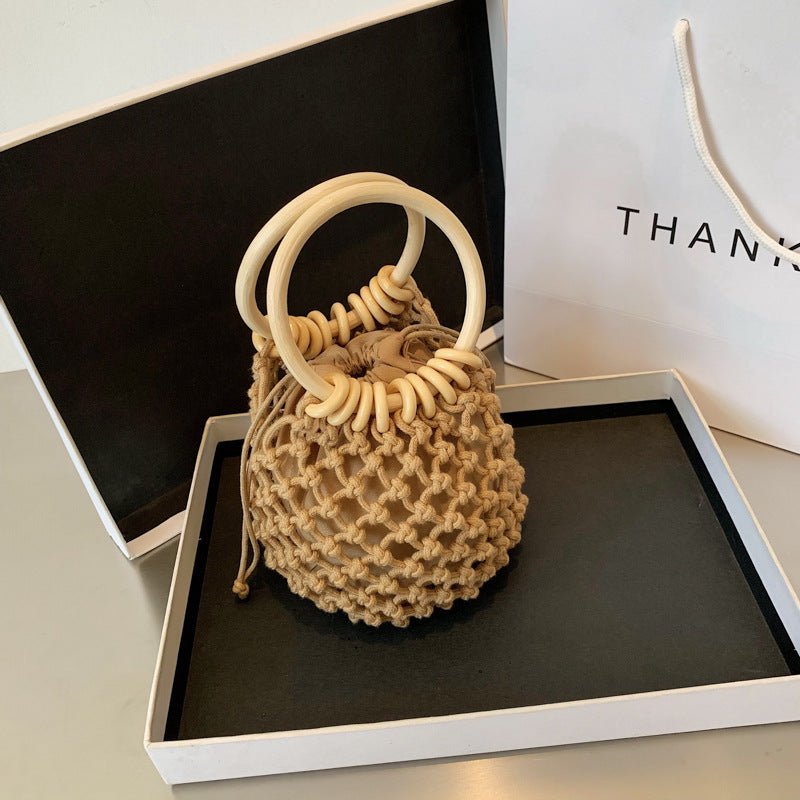 Personalized Popular Bag Women Fashion Woven Handbag Trend Simple Casual Bucket Bag - Topezmart