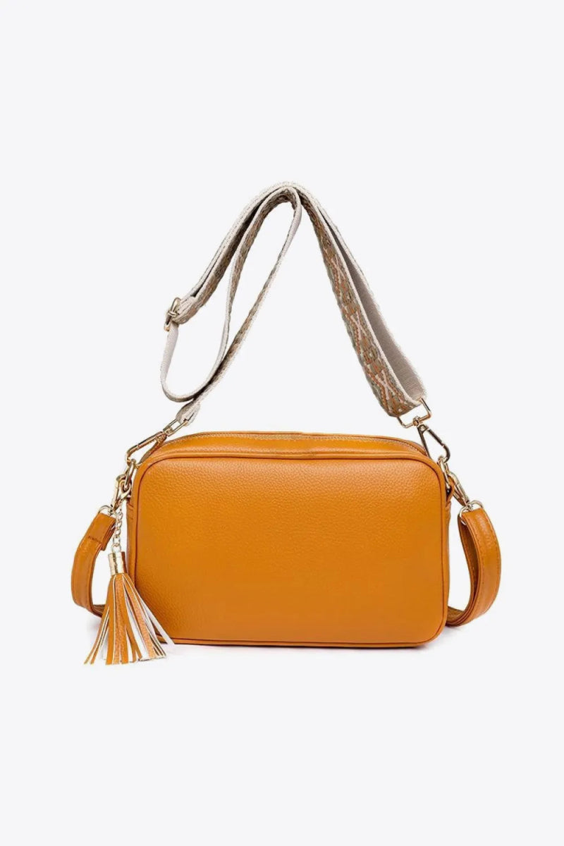 PU Leather Tassel Crossbody Bag - Topezmart