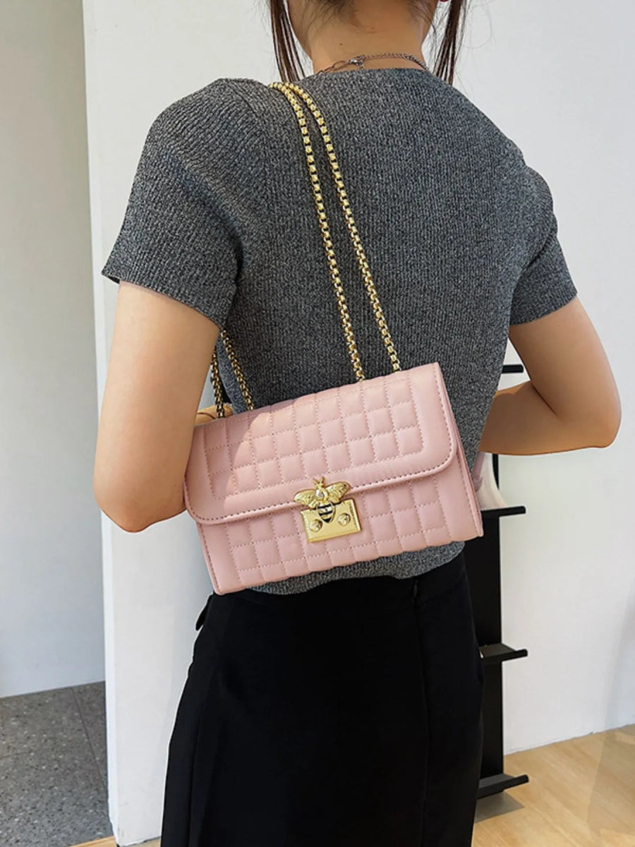 Quilted Chain Shoulder Bag - Topezmart