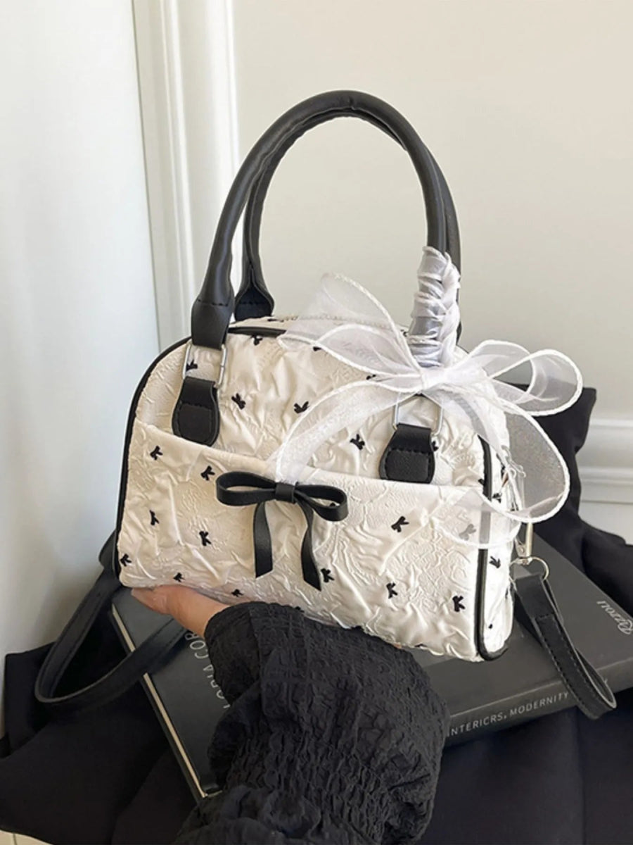 Ruched Bow Crossbody Bag - Topezmart