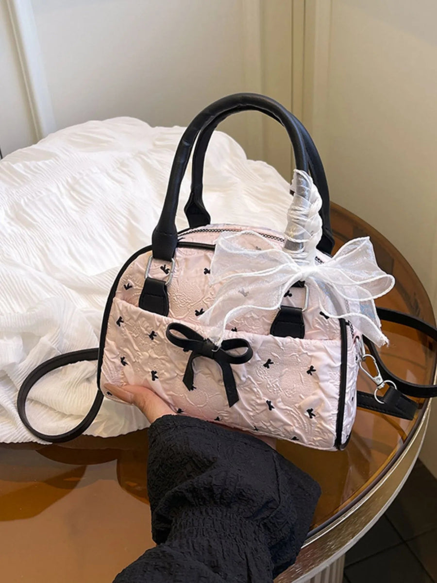 Ruched Bow Crossbody Bag - Topezmart