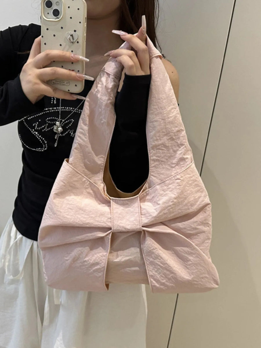 Ruched Bow Shoulder Bag - Topezmart