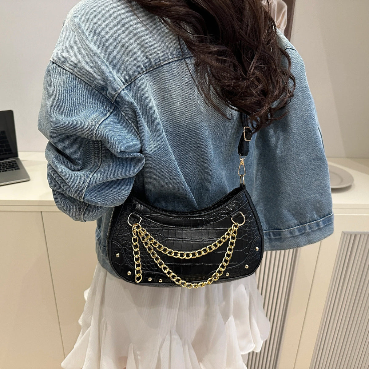 TopezMart™ Exclusive Chain - Embellished Shoulder Bag - Topezmart