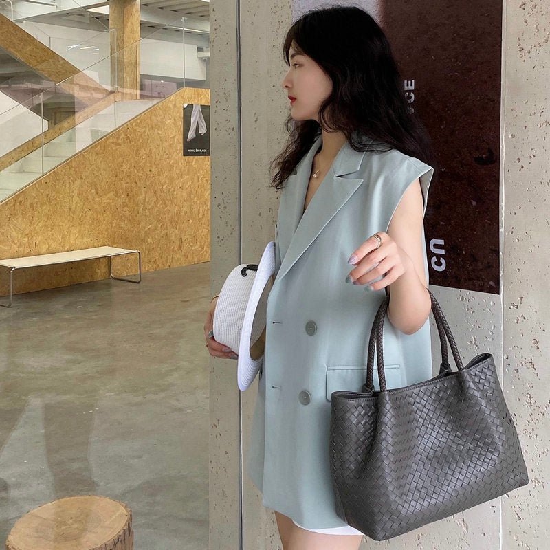 TopezMart™ Exclusive Handmade Sheepskin Woven Handbag For Women - Topezmart