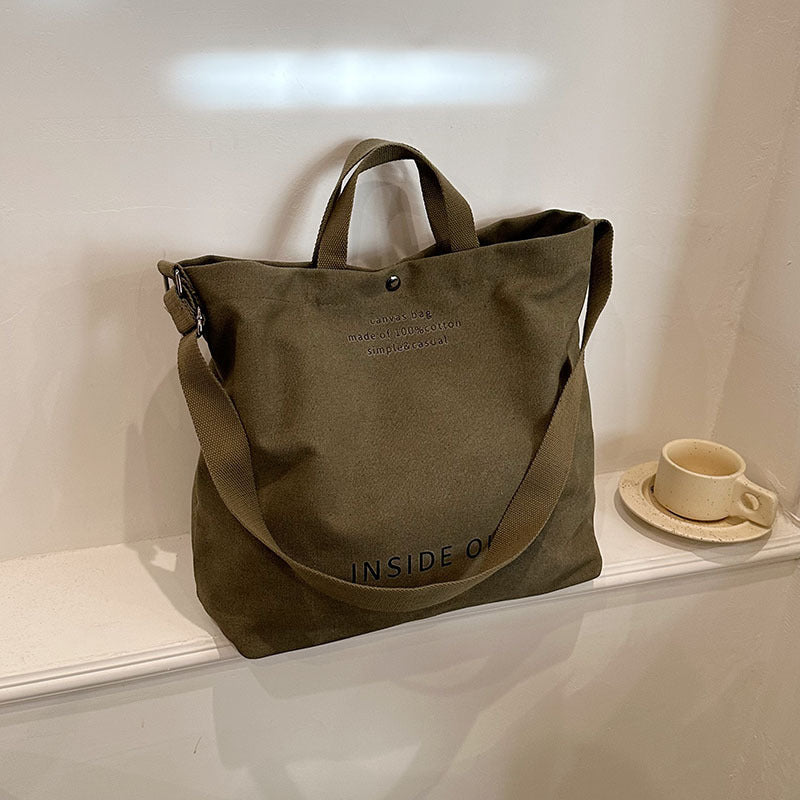 TopezMart™ Limited Edition Large - capacity Canvas Bags Women Casual Fashion Totes Alphabet Print Shoulder Bag With Adjustable Strap Retro Handbag For Shopping - Topezmart