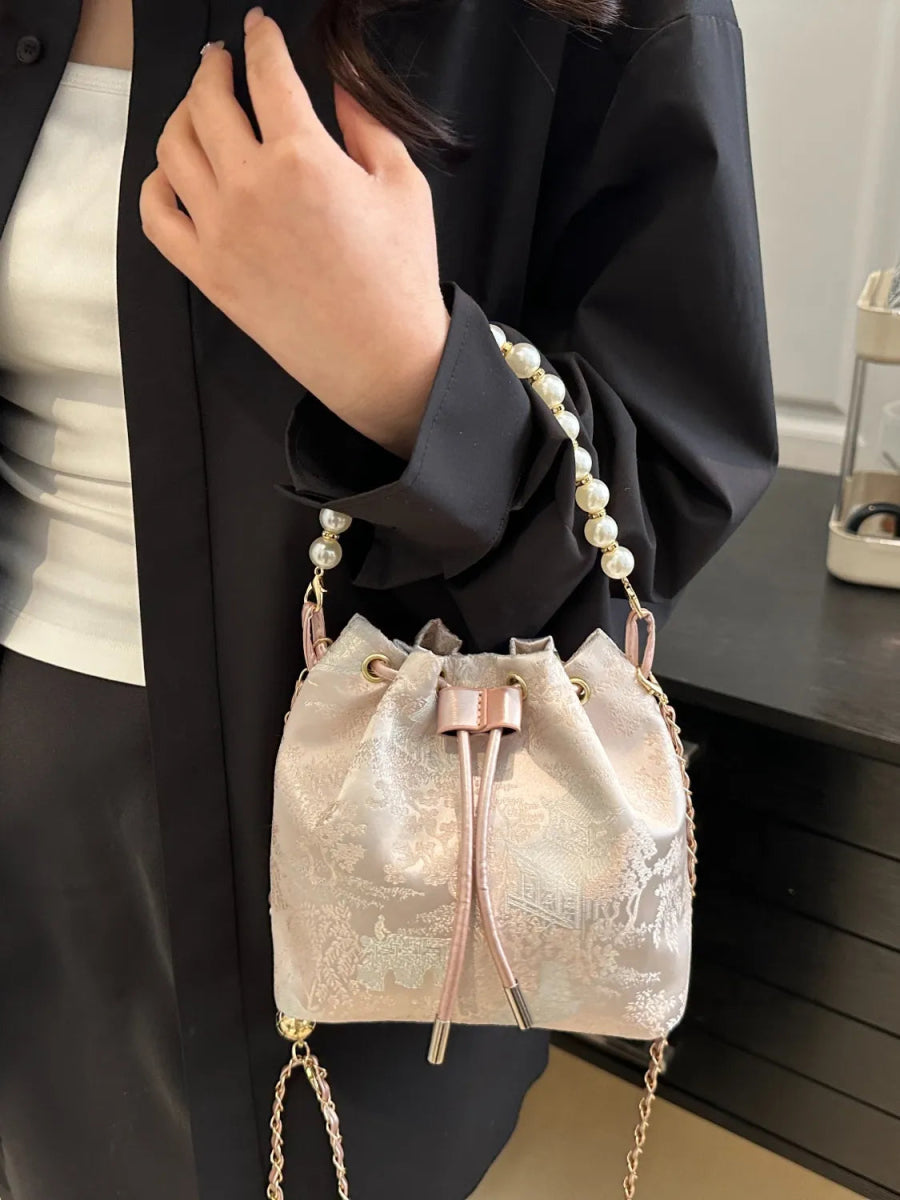 TopezMart™ Premium Drawstring Pearl Bucket Bag - Topezmart