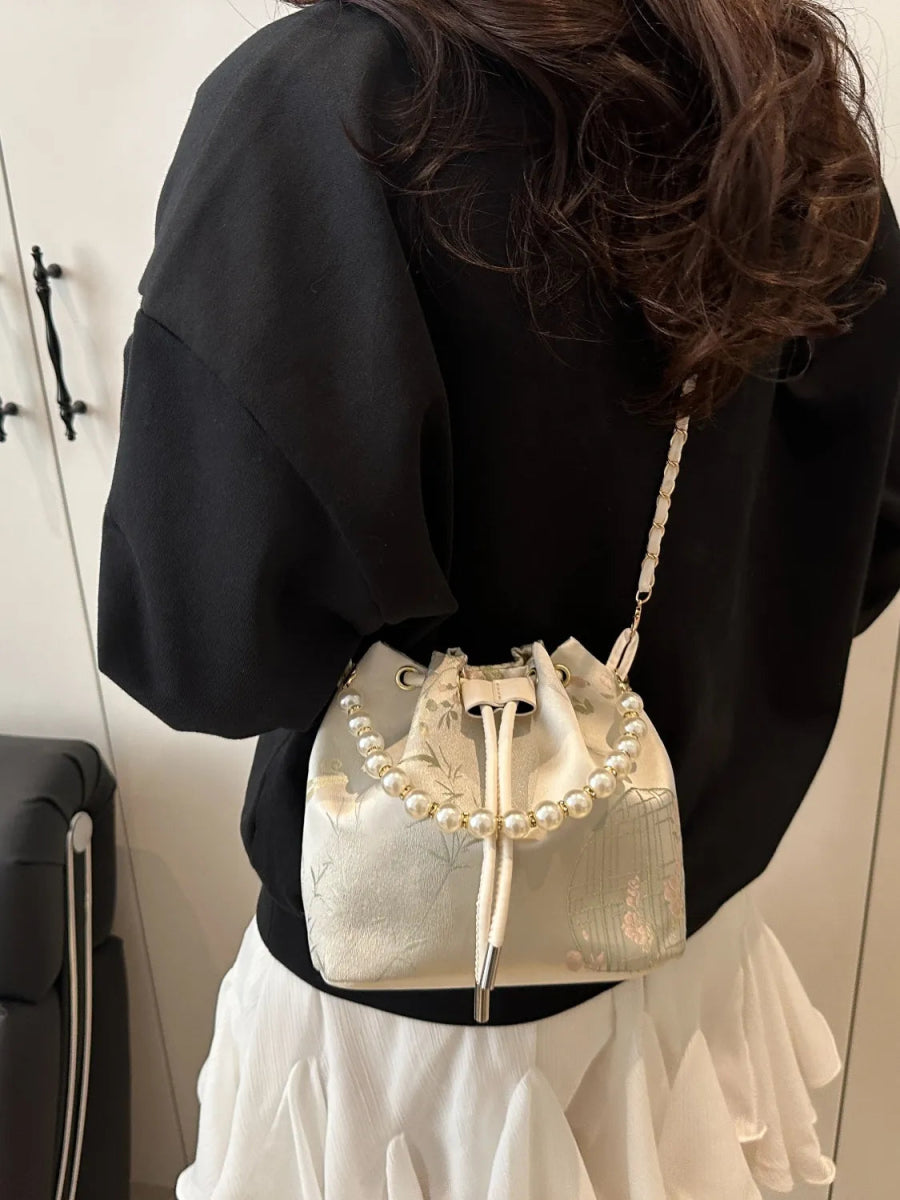 TopezMart™ Premium Drawstring Pearl Bucket Bag - Topezmart