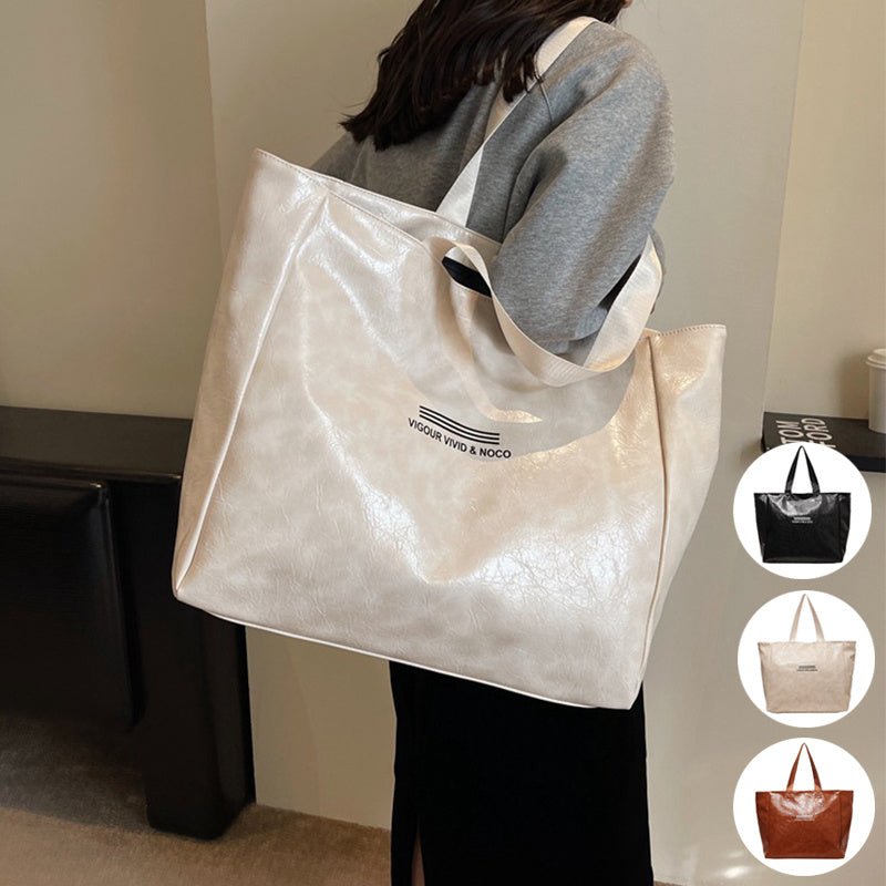 TopezMart™ Premium Large Capacity Tote Bag Women Fashion Versatile Solid Shoulder Bags Waterproof Designer Luxury Handbag Trend Personalized Travel Bag - Topezmart
