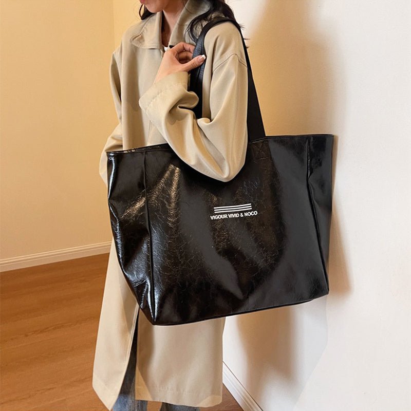 TopezMart™ Premium Large Capacity Tote Bag Women Fashion Versatile Solid Shoulder Bags Waterproof Designer Luxury Handbag Trend Personalized Travel Bag - Topezmart