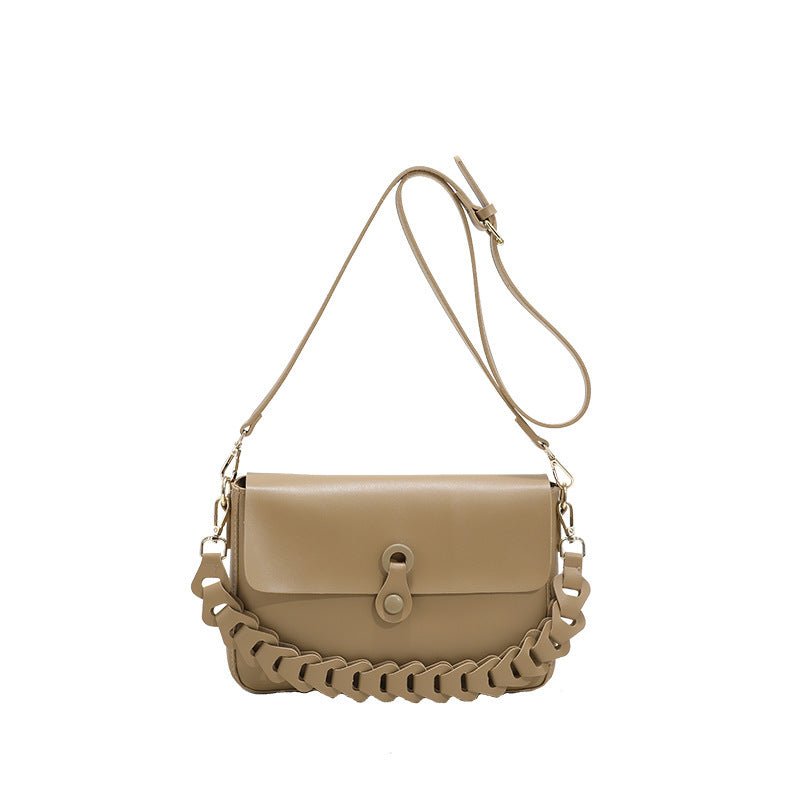 Women Shoulder Bags Woven Chain Bag Pu Leather Handbag - Topezmart