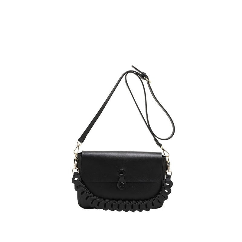 Women Shoulder Bags Woven Chain Bag Pu Leather Handbag - Topezmart