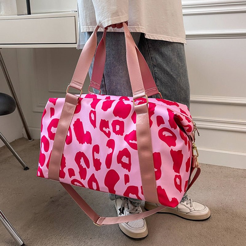 Women Travel Duffel Bag Cow Pattern Handbag Fitness Sports Shoulder Bags - Topezmart