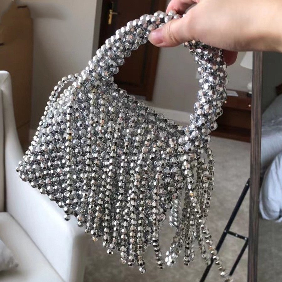 Acrylic Tassel Handbag For Women Diy Handmade - Topezmart