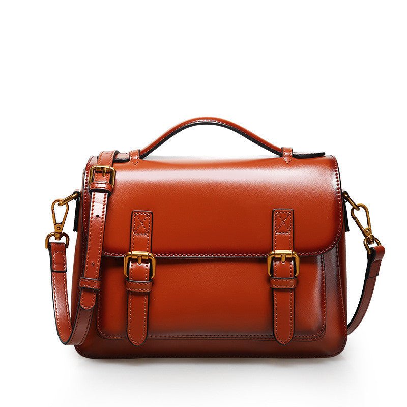 All - match Trend Cowhide Messenger Handbag Women - Topezmart