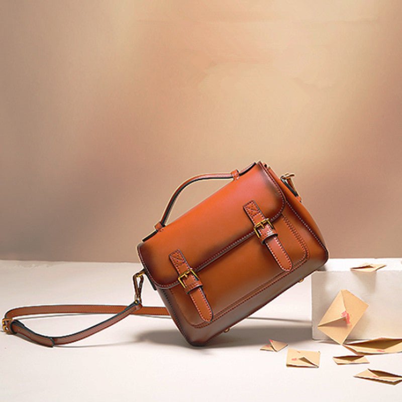 All - match Trend Cowhide Messenger Handbag Women - Topezmart