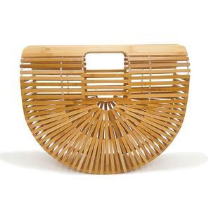 Bamboo Woven Bag Rattan Creative Beach Handbag Women - Topezmart