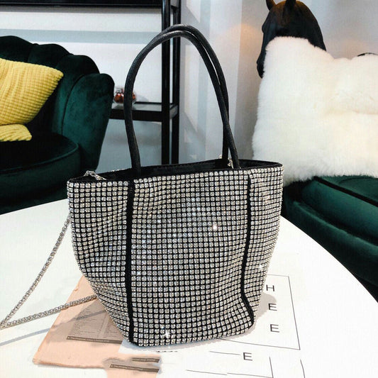 Bling Rhinestone Evening Handbag Women Luxury Fashion Diamonds Chain Shoulder Bags - Topezmart