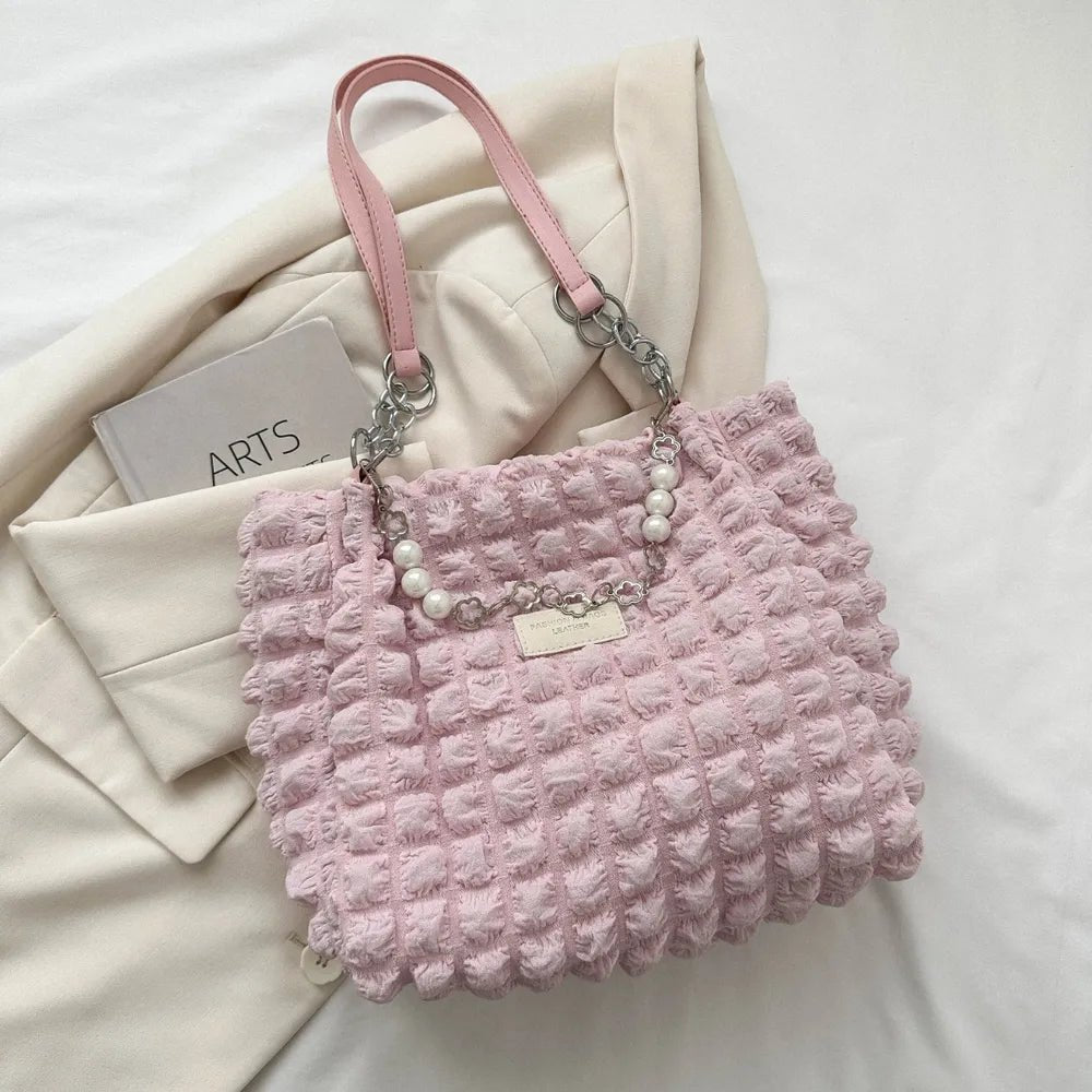 Bubble Textured Tote Bag - Topezmart