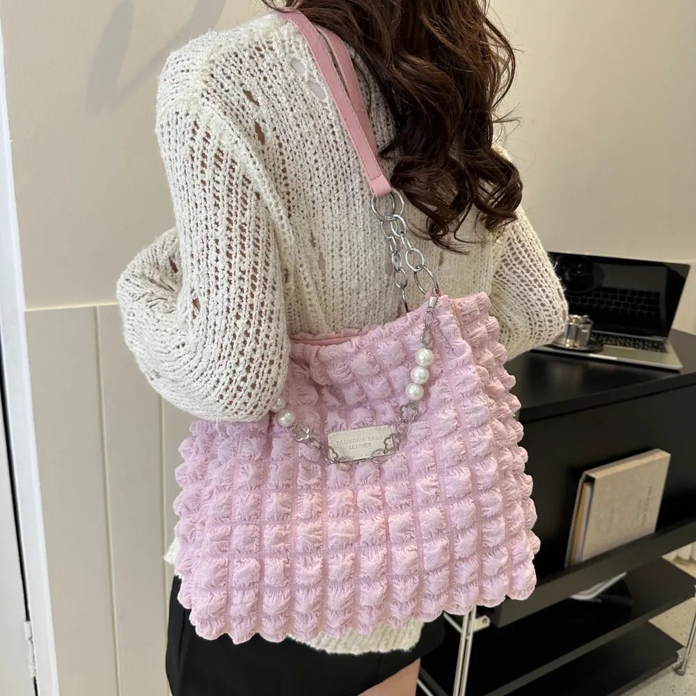 Bubble Textured Tote Bag - Topezmart