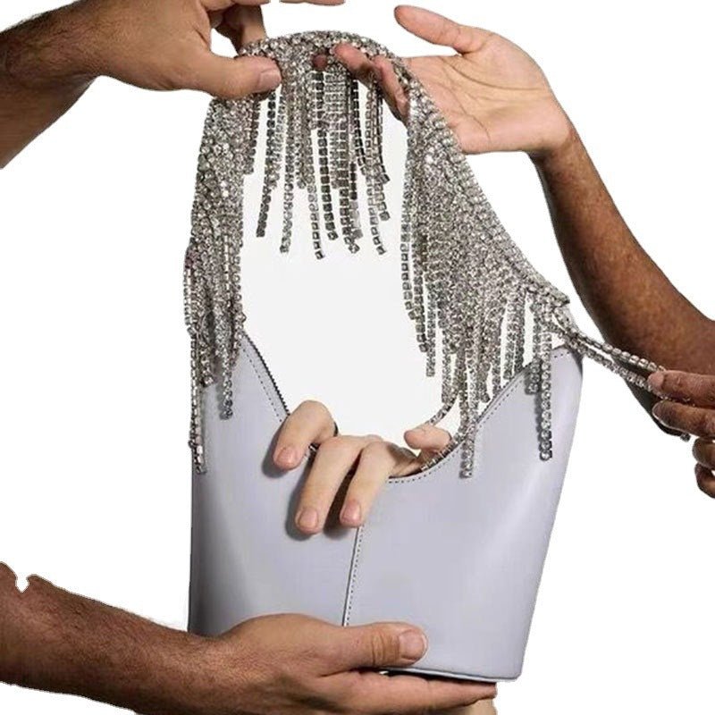 Bucket Package Super With Drill Single Shoulder Handbag For Women - Topezmart