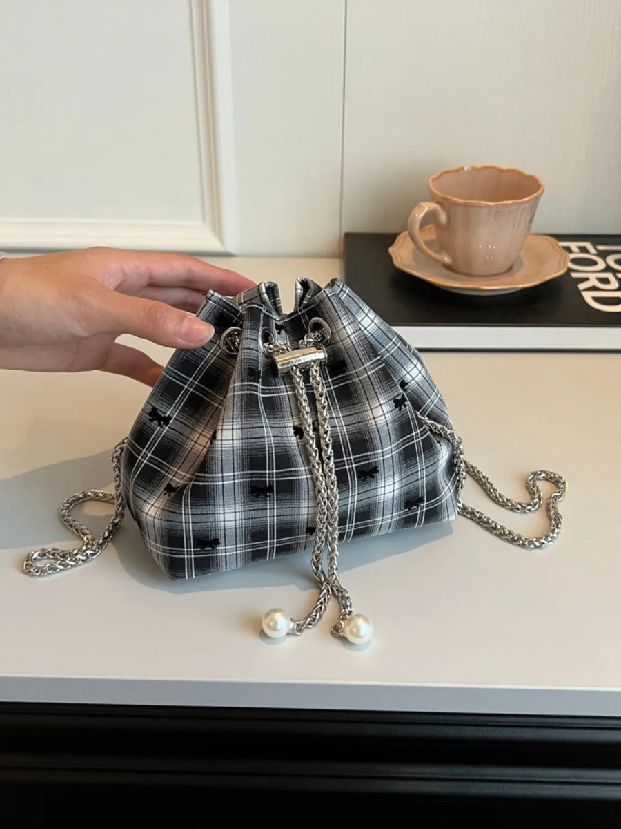 Chain Drawstring Bucket Bag - Topezmart