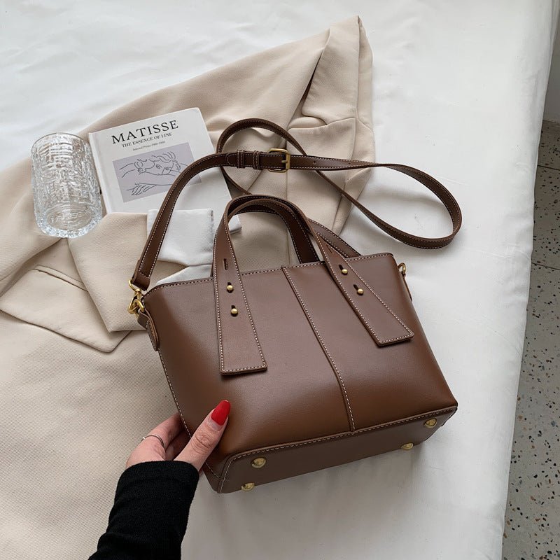 Commuter Bag Women Retro Texture Handbag Casual - Topezmart