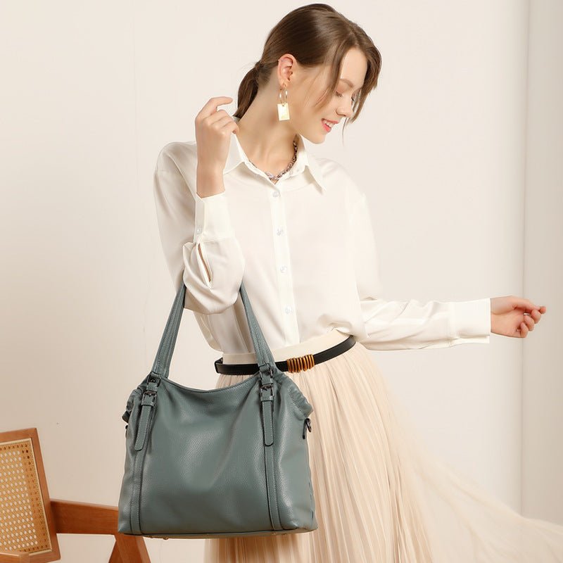 Cowhide New Style Simple Large Capacity Handbag For Women - Topezmart