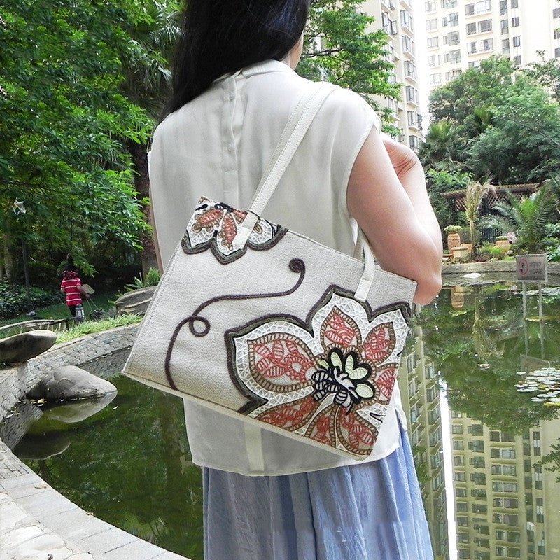 Embroidered Handbag For Women With Large Capacity - Topezmart