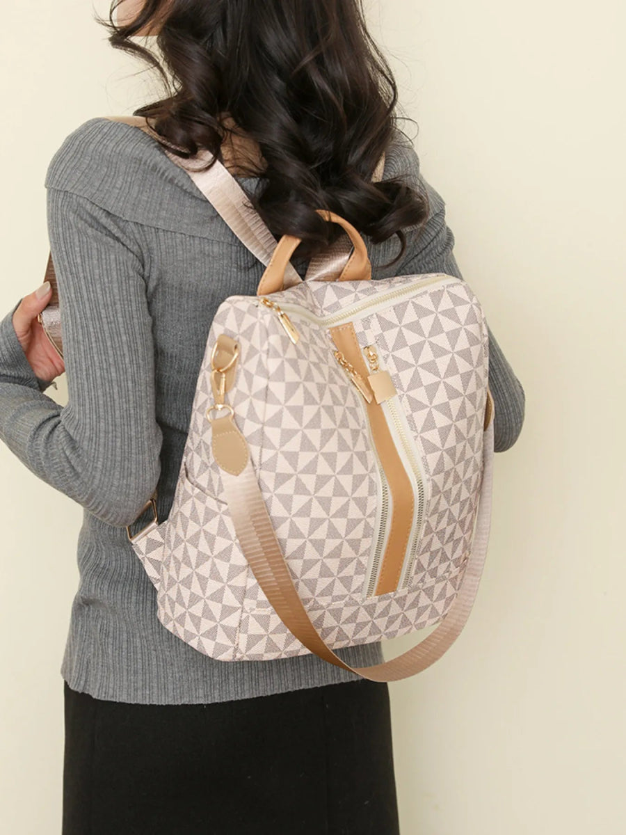 Geometric Pattern Backpack Bag - Topezmart