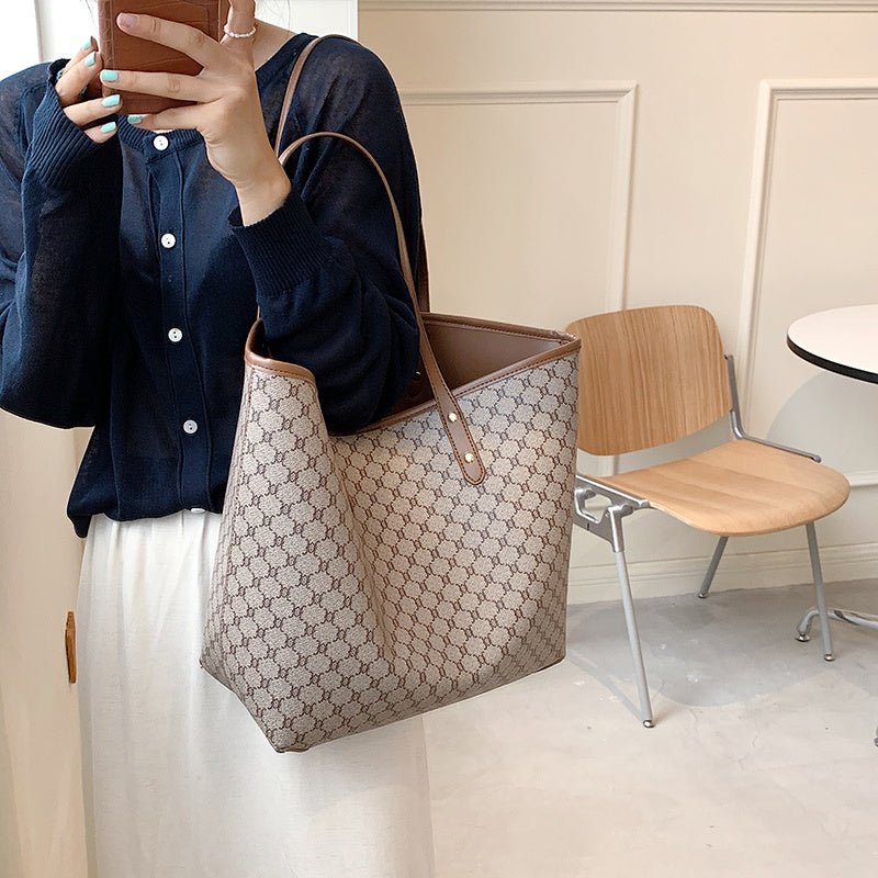 Handbag For Women Trends Brand Designer Striped Shopper Shoulder Shopping Bag - Topezmart