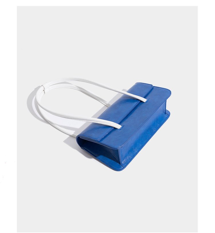 High Sense Of Klein Blue Contrast Color Handbag Women - Topezmart