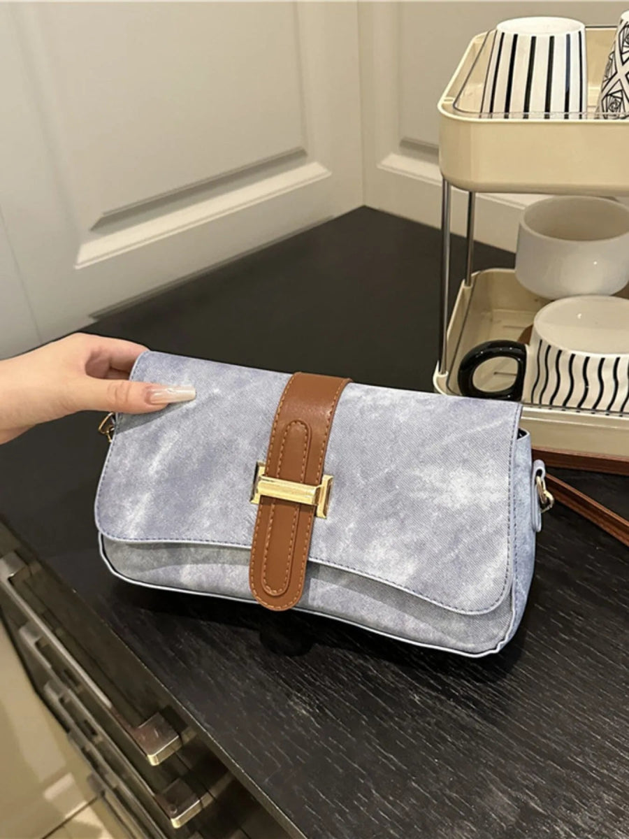 Leather Buckle Strap Crossbody Bag - Topezmart