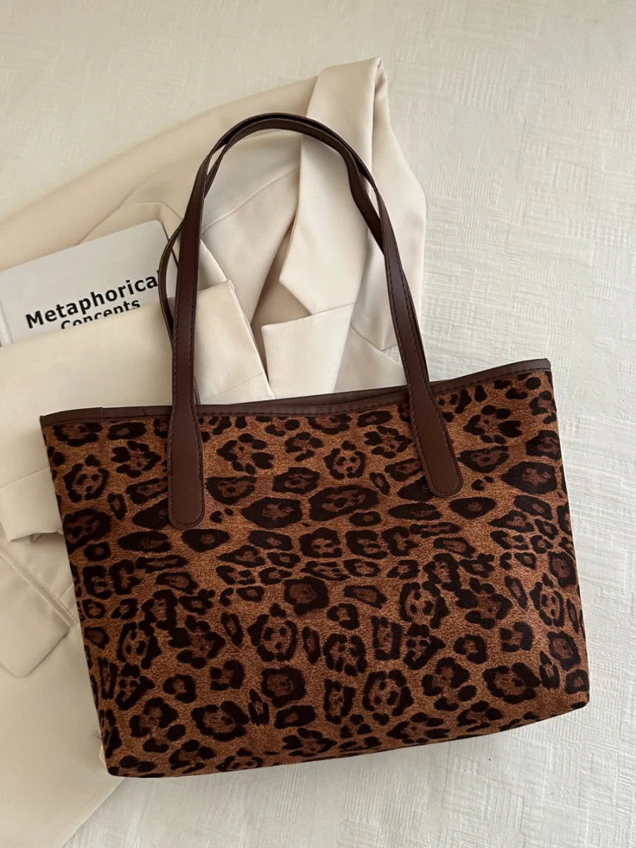 Leopard Polyester Tote Bag - Topezmart