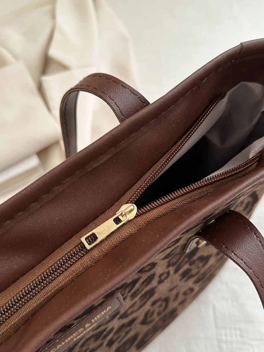 Leopard Polyester Tote Bag - Topezmart