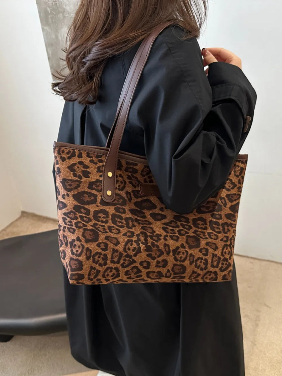 Leopard Polyester Tote Bag - Topezmart