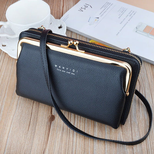 Lock Crossbody Bags Women Shoulder Bag Clutch Ladies Mobile Phone Bag Purse Handbag - Topezmart