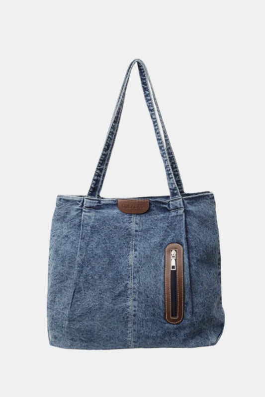 Medium Denim Tote Bag - Topezmart