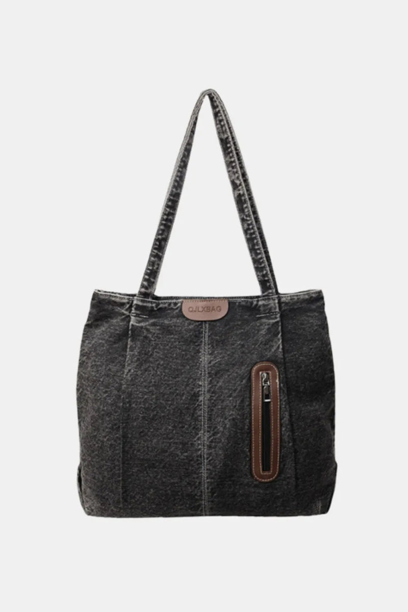 Medium Denim Tote Bag - Topezmart