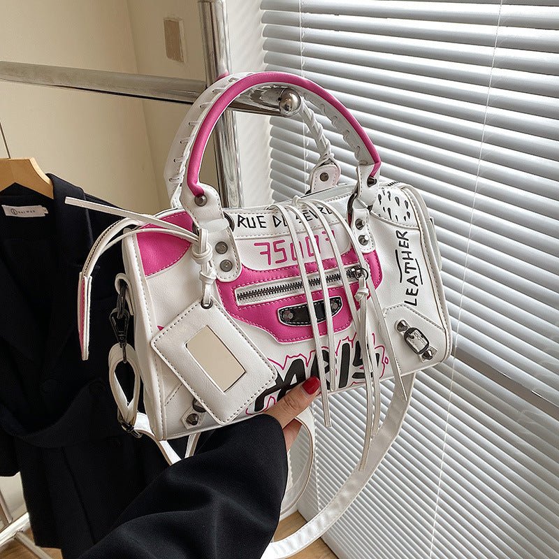 New Graffiti Personality Tassel Small Crowd Handbag Women - Topezmart