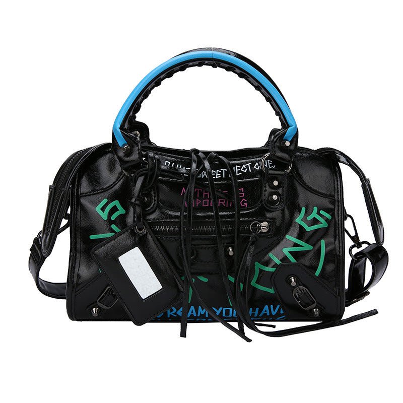 New Graffiti Personality Tassel Small Crowd Handbag Women - Topezmart