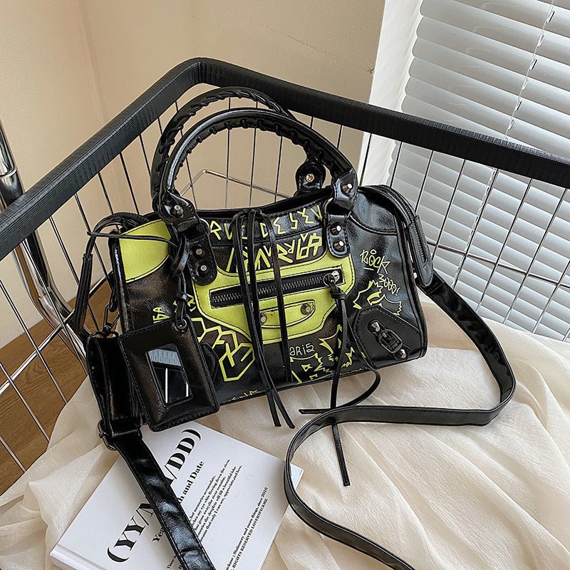 New Graffiti Personality Tassel Small Crowd Handbag Women - Topezmart